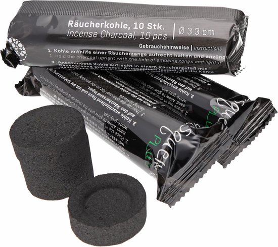 Rookool tablet Ø 33mm | houtskool tablets snel ontvlambaar | 30 stuks van Merkloos
