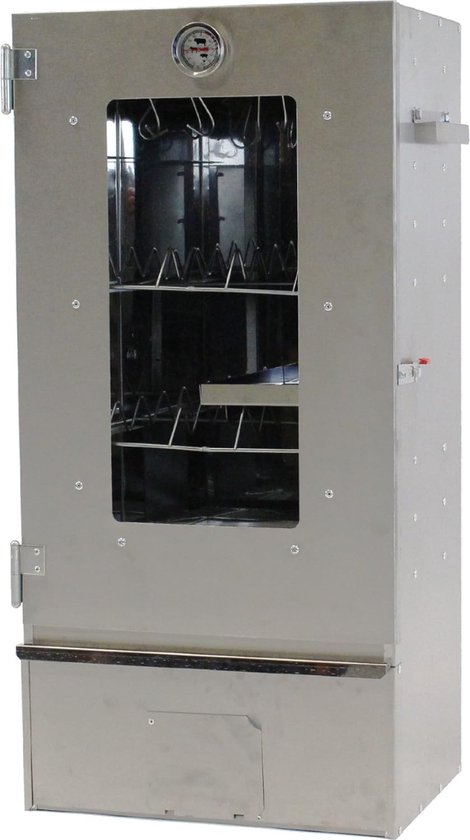 Rookoven Deluxe - Rookkkast - Inclusief Thermometer - Smoker - RVS Roosters - 35x50x90cm - Top Kwaliteit van Amzdeal