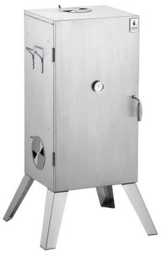 Rookoven Roestvrij Staal met Thermometer en Verchroomde Roosters van Merkloos