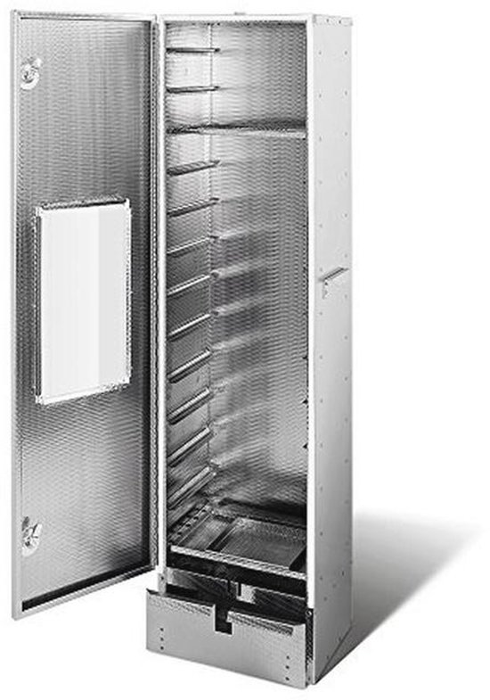 Rookoven van roestvrij staal met kijkvenster - 150 cm hoog van Merkloos