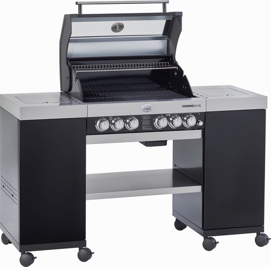 Rösle Barbecue Gas Videro G4-SL 30 mbar - RVS - 154x60x118 cm - Zilver van Rösle