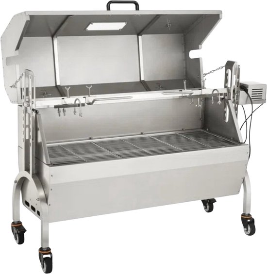 Rotisserie draaispit - RVS Rotisserie 60 kg - In Hoogte Verstelbaar - Oven - Motor - Elektrische Grill met Deksel & Accessoires van MOOD.