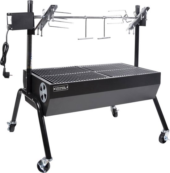 Rotisserie grill houtskool met elektrisch spit "Senator" - Zwart van Merkloos