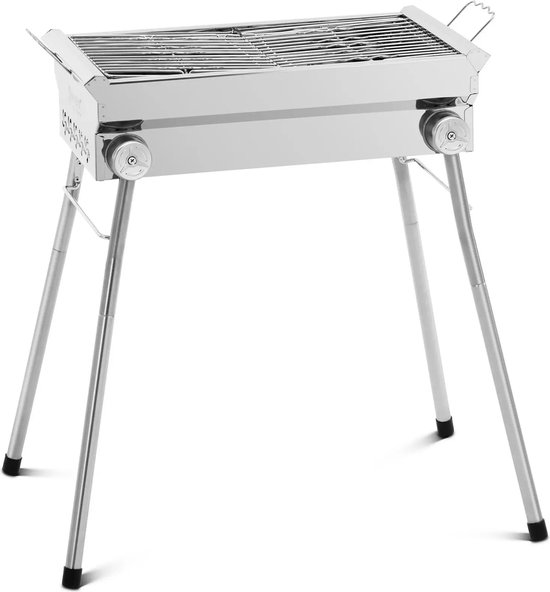 Royal Catering - Houtskool grill - Inklapbaar - Plank - 43 x 25 cm - Roestvrij staal / gegalvaniseerd staal - Koninklijke Horeca van Royal Catering