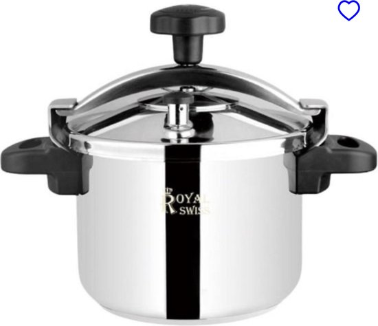 Royal Swiss Snelkookpan - RVS - 6 Liter - Geschikt voor inductie - Ø 22 cm. van Royal Swiss