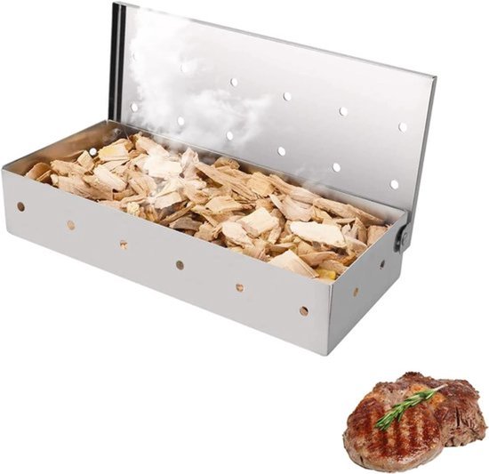RVS BBQ Grill Rookbox - Voor Roker - Houtskool - Gasbarbecues