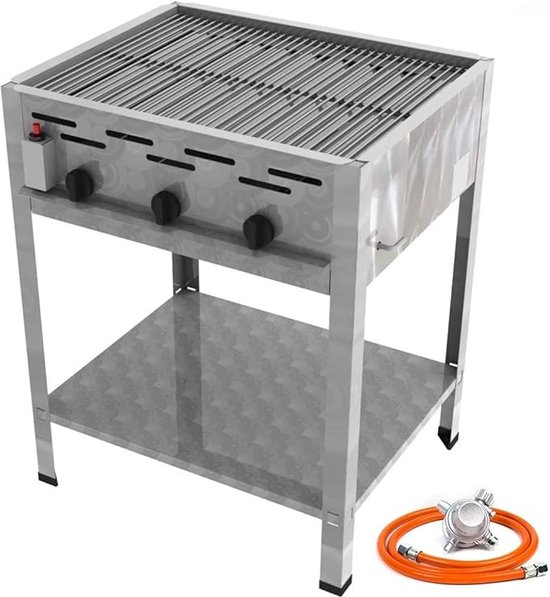 RVS Gas BBQ Meister Solide met onderstel 12 kW van Merkloos
