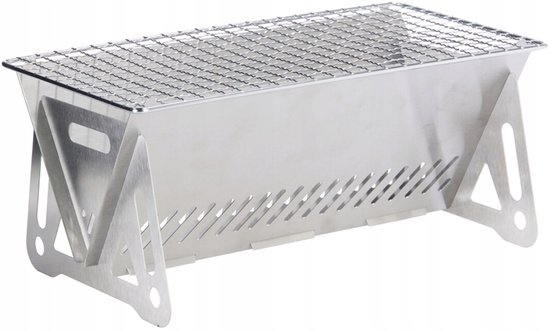 RVS - Mini Vouwbare Houtskool BBQ - Compact & Draagbaar - Zeer compact van Merkloos