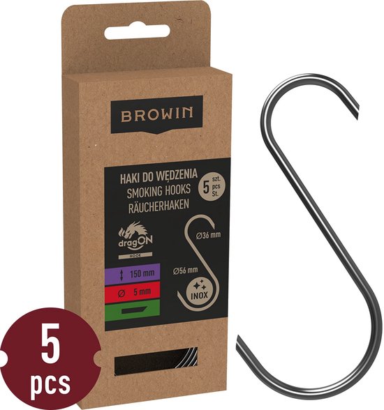 S-vormige vleeshaken voor roken - 150 mm, Ø 5 mm, 5 stuks van Küchenprofi