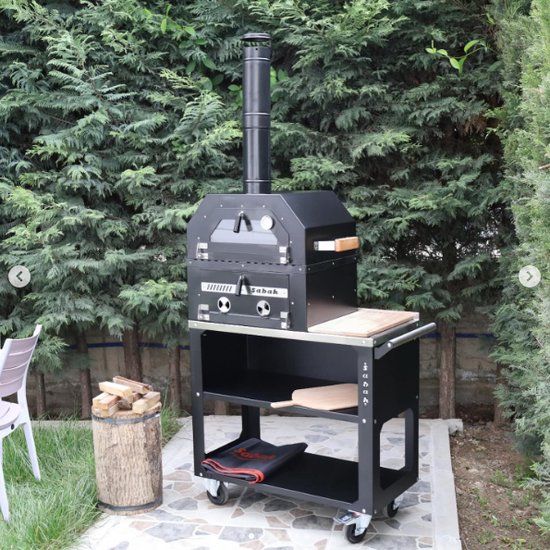 Sabah BBQ1 - Barbecue + pizzaoven en Grill op Wielen met Hittebestendig Glas en Waterdichte Hoes van Sabah