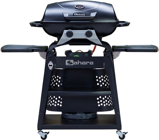 Sahara Storm gasbarbecue - 2 branders - semi-portabel - demontabel voor tafel gebruik - compleet met onderstel - 4400 wat van Sahara