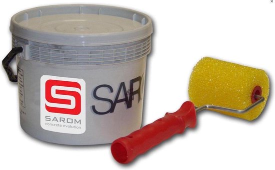 Sarom Fuoco - Barbecueverf - Betonnen barbecue - 5L - Wit - Met roller van Sarom