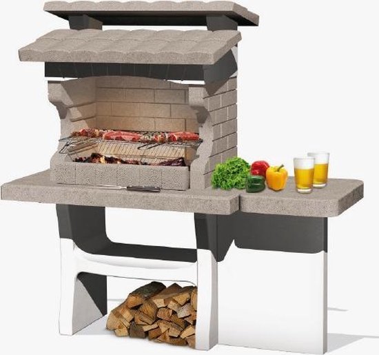 Sarom Fuoco - Betonnen barbecue - Luxor - Houtskool en hout - 159 x 72 x 161,5 cm van Sarom