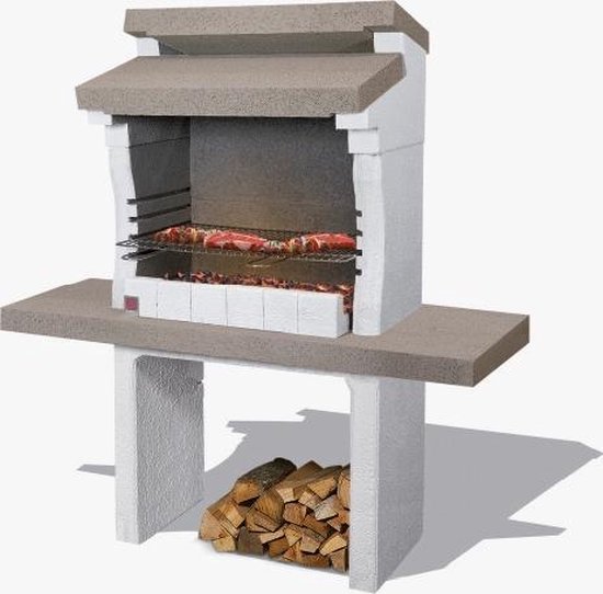 Sarom Fuoco - Betonnen barbecue - Sondrio - Houtskool en hout - 140 x 59 x 148 cm van Sarom