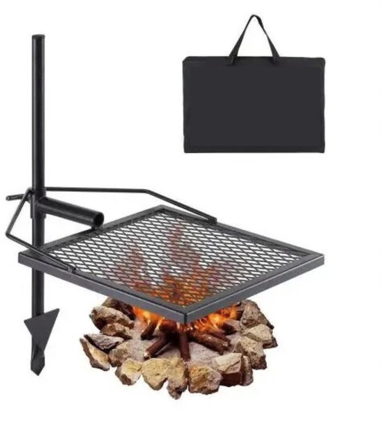 Serolux® - Kamperen & outdoor - Bbq accesoires - Barbecue - Bbq houtskool - Picknick - Picknicks Strand - Kampvuur Grill - taaldraad Rooster - Draagbaar Ontwerp Met Opbergtas - Ideaal voor Outdoor Koken - 67.5x40.5x71 cm - Zwart van Serolux