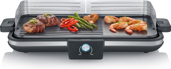 Severin PG 8564, Plancha - Tafelgrill - glad en geribbeld oppervlak - binnen en buiten - 230 °C van Severin
