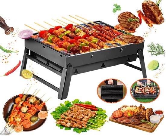 SMH LINE® Opvouwbare Tafel bbq - Houtskoolbarbecue - Draagbaar Barbeque - Camping Grill - 59x22x22cm (LxBxH) - Tafelbarbecues van SMH LINE®