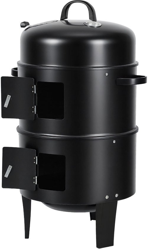 Smoker Barbecue Verticaal – Dubbele Rookkamer, Koud & Warm Roken, Houtskool Rookoven van Merkloos
