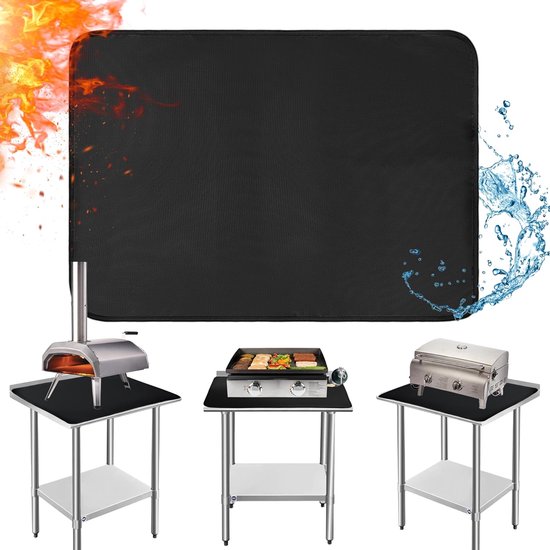 SnelShoppen - Fireproof Grill Mat 50 x 60 cm - Hittebestendige BBQ Beschermmat voor Tafelgrill, Gasbarbecue, Houtskool, Smoker en Pizzaoven - Makkelij