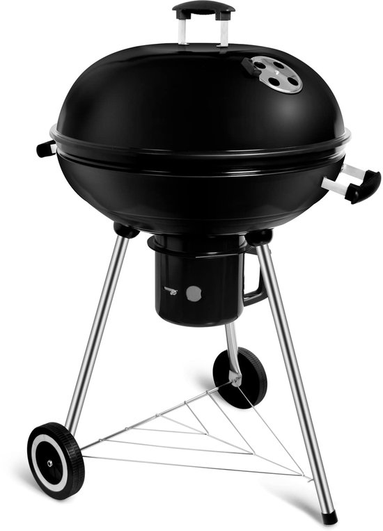 SnelShoppen - Houtskool-kogelbarbecue met deksel, ronde grill 57 cm - Perfect voor tuin, camping en feest - Gebruiksvriendelijk en duurzaam van snelshoppen