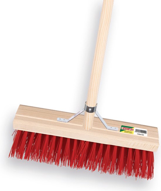 SOLIDE Straatbezem 35 cm rood PPN met steel van Solide