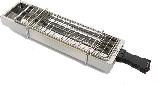 Spiedini ElectroGrill 1800 - Elektrische grill/bbq (met rooster) voor binnen, voor het grillen/barbecuen van saté, arrosticini of spiesjes - 1800 Watt - Materiaal: rvs van Spiedini