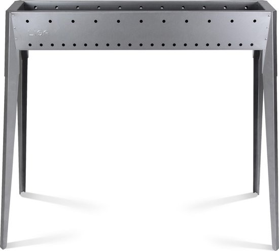 Spiedini Miami 80 - Luxe, smalle dubbelwandige barbecue zonder roosteer voor het grillen van saté of spiesjes  - 80 cm lang, 11 cm breed - Materiaal: rvs van Merkloos