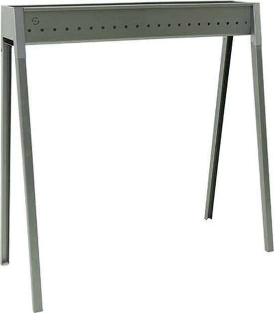 Spiedini Torino 80 - Houtskool barbecue zonder rooster, voor arrosticini, saté of spiesjes - 80 cm lang, 11 cm breed - Materiaal: gealuminiseerd ijzer van Merkloos