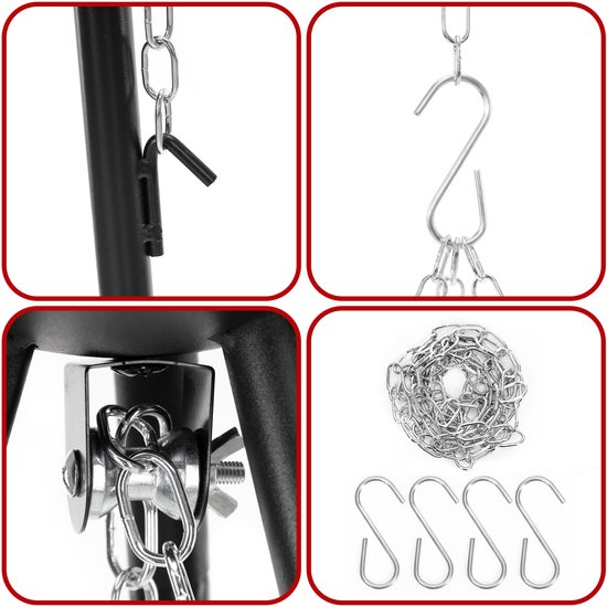 Springos BBQ Tripod - Driepoot - Inclusief Rooster - 51 x 152 cm
