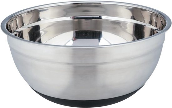 Stainless Steel Bowl 4 Litre with Non-Slip Silicone Base for Outdoor Use van Merkloos
