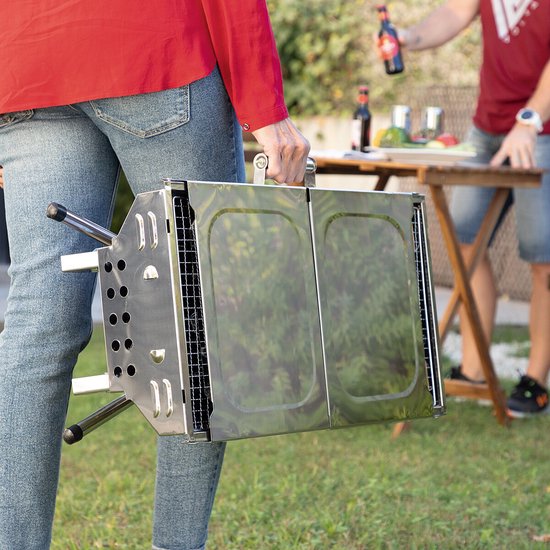 Stainless Steel Foldable Charcoal BBQ ExelQ InnovaGoods van InnovaGoods