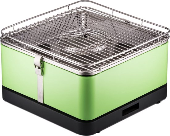 Style N Cook Tafel BBQ - BBQ Houtskool - 33x33 cm - Groen - Barbecue - Cadeau van Merkloos