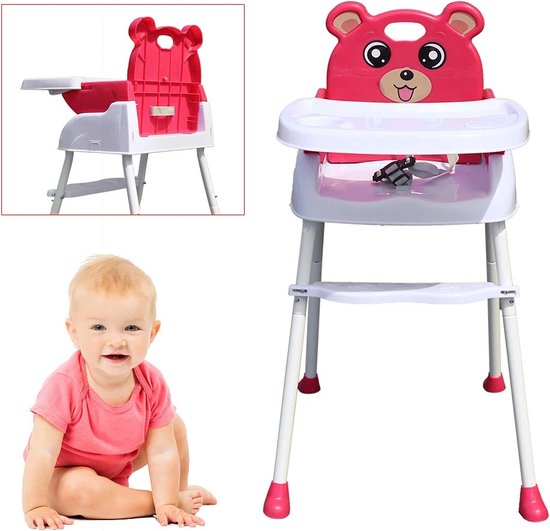 SureDeal® - Babystoel - Beer - Eetstoel - Roze - Verstelbaar - Baby - 60x60x85 cm - Stoel - Speelgoed - 0-3 jaar - t/m 15 kg van SureDeal®