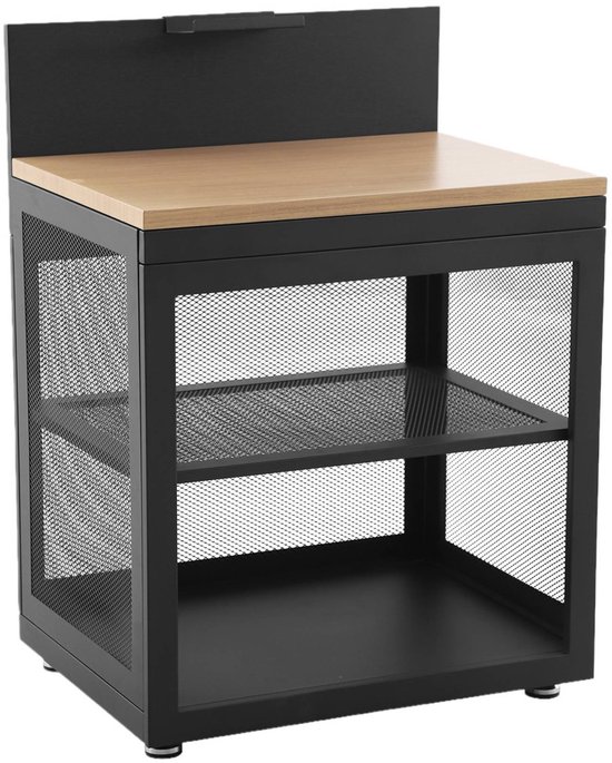 sweeek - Buitenkeuken module 1 plank klein plankje staal en houtdecor l80cm - milos van Sweeek