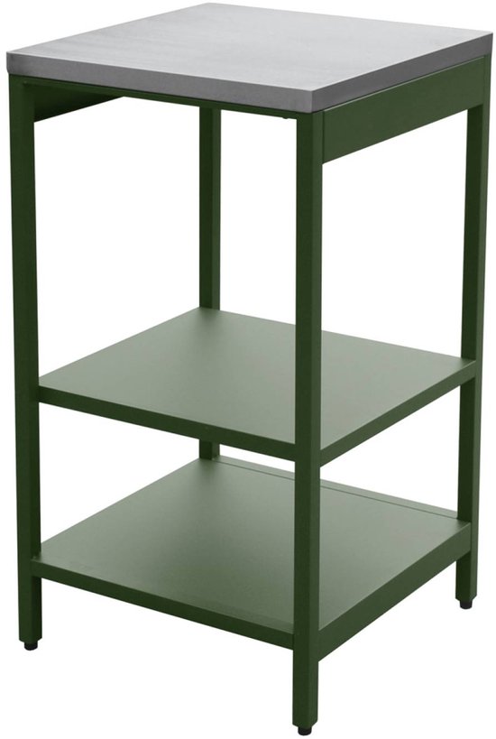 sweeek - Buitenkeukenmodule 2 planken staal 49x49x87,5 cm - naxos van Sweeek