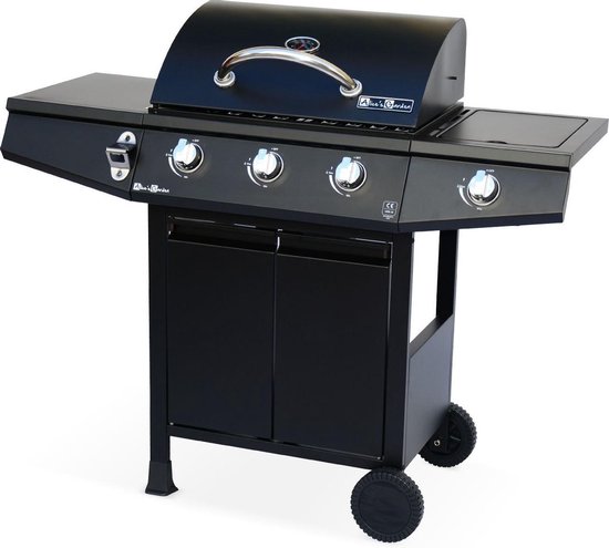 sweeek - Gasbarbecue 3 branders + 1 zijbrander 117,2 x 43,5 x 103cm - treville