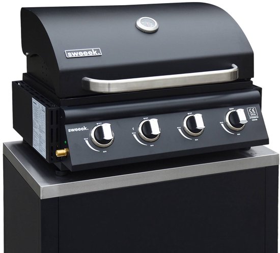 sweeek - Gasbarbecue met 4 branders, thermometer en vetopvangbak - grimaud van Merkloos