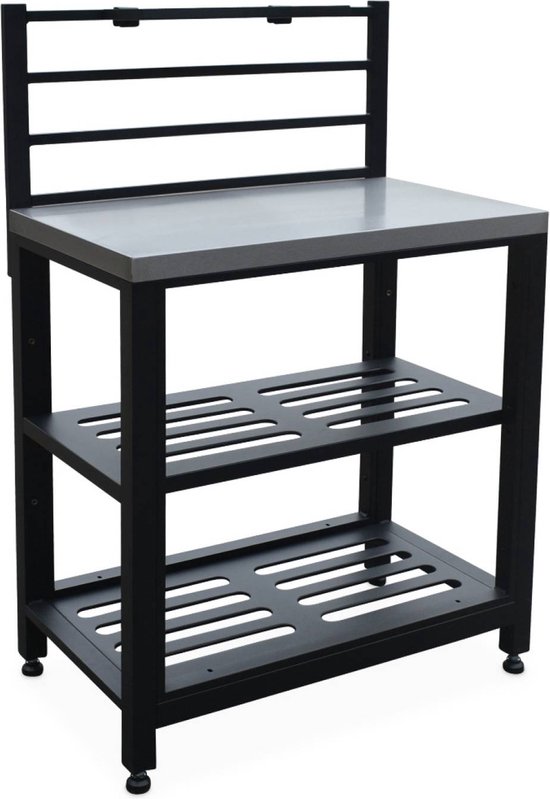 sweeek - Stalen buitenkeuken, grimaud, 80 cm breed met 2 opbergplanken van Sweeek