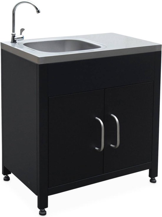 sweeek - Stalen buitenkeuken met gootsteen, grimaud, 80cm breed van Sweeek