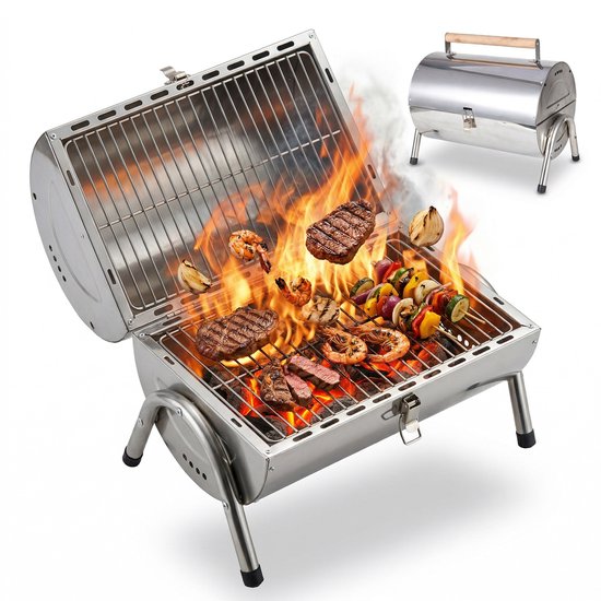 Tafelgrill - 41,5x35x24,5 cm - zilver