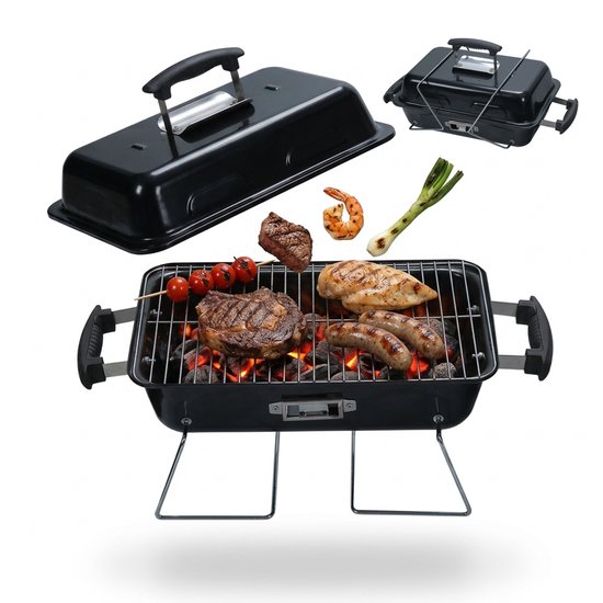 Tafelgrill - 56x36x30,5 cm - zwart