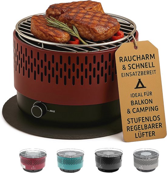 Tafelgrill met actieve ventilatie voor buiten en camping – Ideaal voor BBQ en grillen van Merkloos