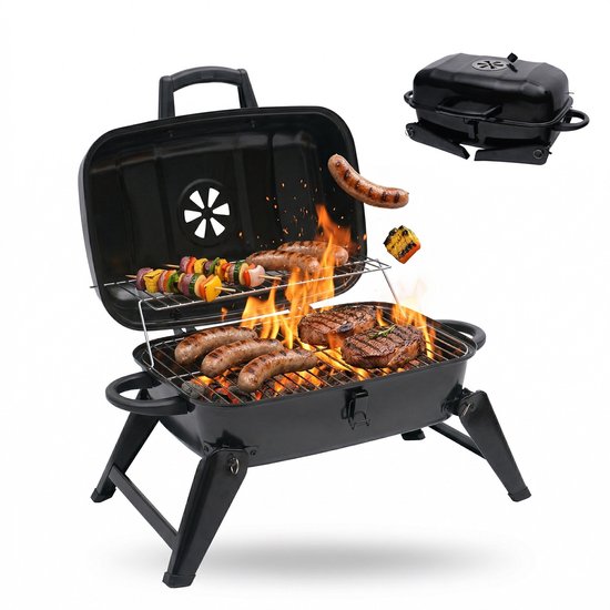 tafelgrill - zwart - 59x34x36 cm - elektrisch