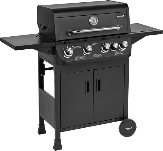 TAINO BRANDO 4+1 Gasgrill met 4 branders - zijbrander barbecuewagen gasgrill