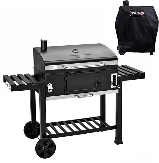 TAINO HERO XXL Set - Smoker BBQ Grillwagen Houtskoolgrill Grill Smoker Afzuigkap van Merkloos