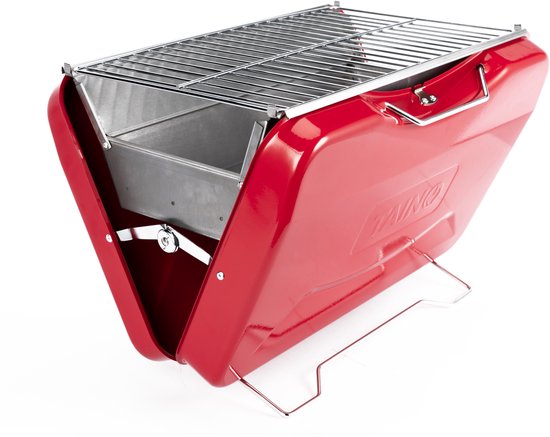 TAINO MOX koffergrill - houtskoolgrill BBQ campinggrill koffer rode grill compact van TAINO