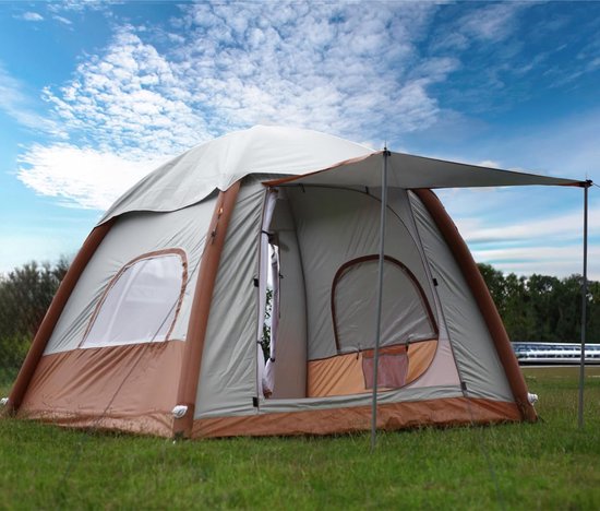 Tent - Camping - Kamperen - Opblaasbaar - Voor Volwassen - Regen Bestendig - Groot - ‎385 x 240 x 170 cm - 2-4 Personen van T