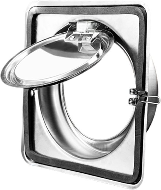 Terugslagklep voor afzuigkap - roestvrij staal - 18 - 8 cm x 18 - 8 cm van Flamingo