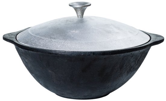 Texas club | kazan | wok | gietijzer | aluminium deksel | 3,5 L van Merkloos