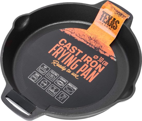 Texas Club | Ronde gietijzeren pan | 30 cm van Merkloos